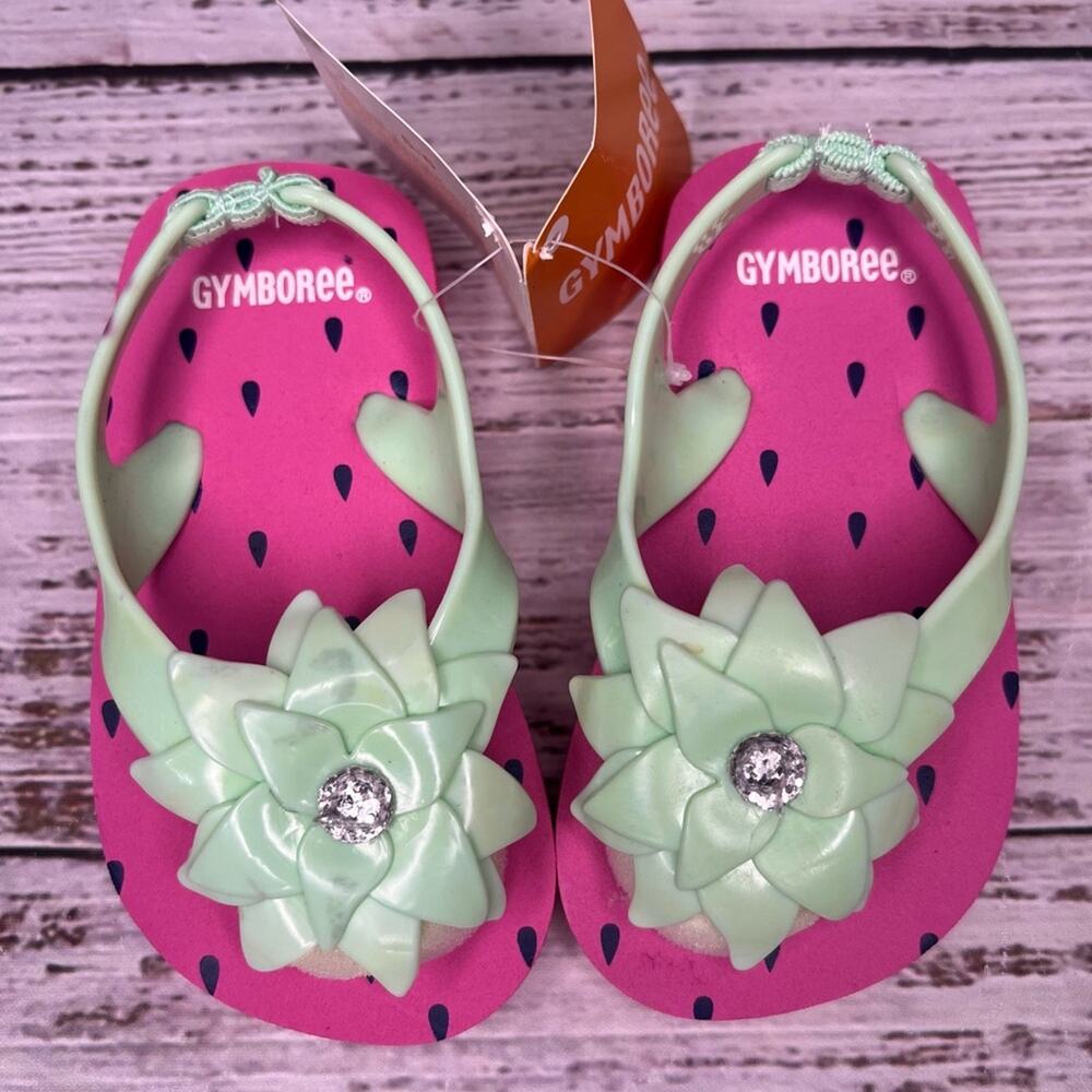 Gymboree Strawberry Flip Flops Size 5-6 Swim Shop Girls Sandals NEW 2018